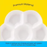M-ART Professzionális porcelán festőpaletta és színkeverő - Szirom alakú - 12 cm átmérő