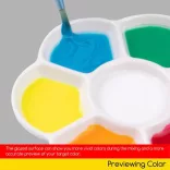 M-ART Professzionális porcelán festőpaletta és színkeverő - Szirom alakú - 12 cm átmérő