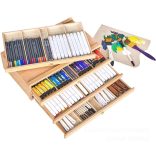 4-Drawer Art Supply Storage Box Brush Storage Box color: natural wood