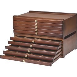   MEEDEN 10-Drawer Art Supply Storage Art Box, Wallnut Colour Beech, Large Capacity