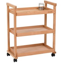   Festőkocsi, guruló, 3 polcos - MEEDEN 3-Tier Storage Art Cart-Trolley, color: natural wood