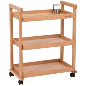 MEEDEN 3-Tier Storage Art Cart-Trolley, color: natural wood