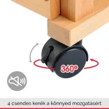 Festőkocsi, guruló, 3 polcos - MEEDEN 3-Tier Storage Art Cart-Trolley, color: natural wood