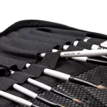 Mesh Paint Brushes Case Zippered Brush Holder, Black - 29cm