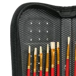 Mesh Paint Brushes Case Zippered Brush Holder, Black - 29cm
