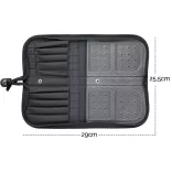 Mesh Paint Brushes Case Zippered Brush Holder, Black - 29cm