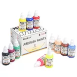 Mini Airbrush Kit, Dual-Action Gravity Feed 0.5mm Airbrush, 12 Colors Airbrush Paint Set