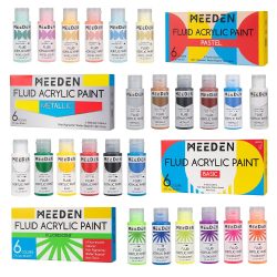   Akrilfesték készlet - MEEDEN Fluid Acrylic Paint Set 24x60ml