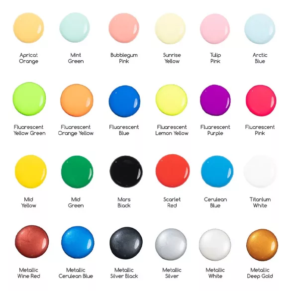 Akrilfesték készlet - MEEDEN Fluid Acrylic Paint Set 24x60ml