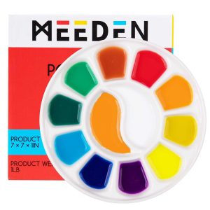 Színkeverő paletta - MEEDEN 12-Well Round Porcelain Palette