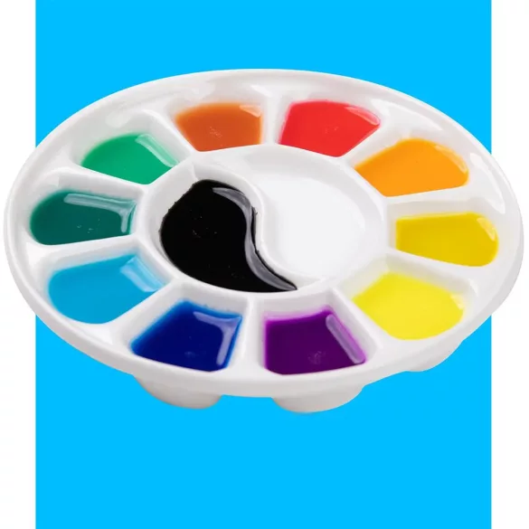 Színkeverő paletta - MEEDEN 12-Well Round Porcelain Palette