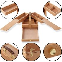   Artist Supply Storage Box - Meeden Beech Wood Artist Tool & Brush Storage Box
