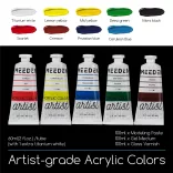 Akrilfesték készlet festőállvánnyal - MEEDEN 22 Acrylic Painting Set with Table Easel