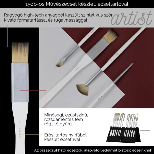 Akrilfesték készlet festőállvánnyal - MEEDEN 22 Acrylic Painting Set with Table Easel