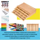 Festődoboz, bükk - MEEDEN 6-Drawer Art Supply Storage Box, color: natural wood