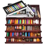 Festődoboz, dió - MEEDEN 4-Drawer Art Supply Storage Box