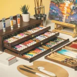 Festődoboz, dió - MEEDEN 4-Drawer Art Supply Storage Box