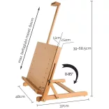 M-ART Könnyű asztali festőállvány rajzlaptartóval, bükkfa - MEEDEN H-Frame Adjustable Tabletop Easel