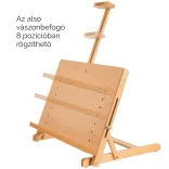 M-ART Könnyű asztali festőállvány rajzlaptartóval, bükkfa - MEEDEN H-Frame Adjustable Tabletop Easel