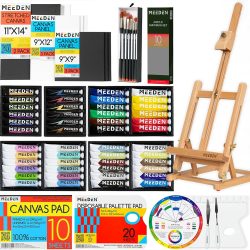   MEEDEN Large Acryric Painting Set With Beech Wood Tabletop Easel