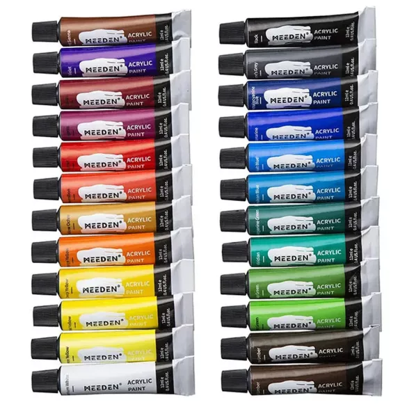Meeden Acrylic Painting Set with Wooden Sketch Easel Box