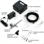 Airbrush készlet - MEEDEN Black Mini Airbrush Kit, Dual-Action Gravity Feed 0.5mm Airbrush, 12 Colors Airbrush Paint Set