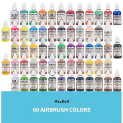   M-ART Airbrush festék készlet - 57 szín + Hígítók - 60 db-os készlet - MEEDEN