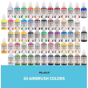 Airbrush Paint, 60pcs - Classic, Fluorescent and Metallic Colors