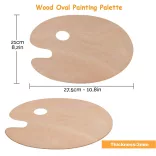 Színkeverő paletta fából, ovális - MEEDEN Wooden Palette 10,8x8,2x0,14 inch - Oval