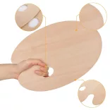 Színkeverő paletta fából, ovális - MEEDEN Wooden Palette 10,8x8,2x0,14 inch - Oval