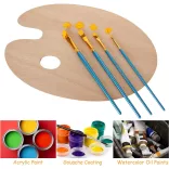 Színkeverő paletta fából, ovális - MEEDEN Wooden Palette 10,8x8,2x0,14 inch - Oval