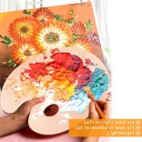 Színkeverő paletta fából, ovális - MEEDEN Wooden Palette 10,8x8,2x0,14 inch - Oval