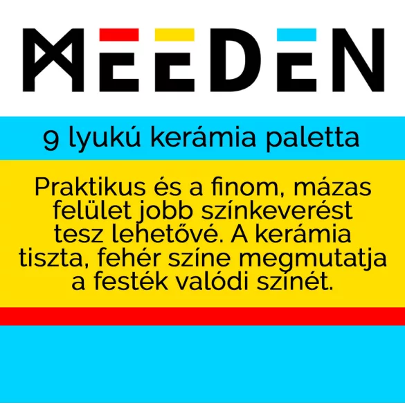 Színkeverő paletta - MEEDEN 9-Well Ceramic Artist Paint Palette