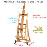 Easel - MEEDEN Versatil Studio H-Frame Easel with Wheels - Natural Color