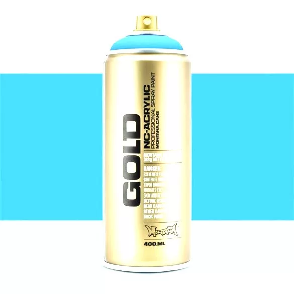 Fluoreszkáló festékszóró - Montana Gold NC-Acrylic Low-Pressure Fluorescent Color artist spray paint 400ml - ACTIVE CYAN