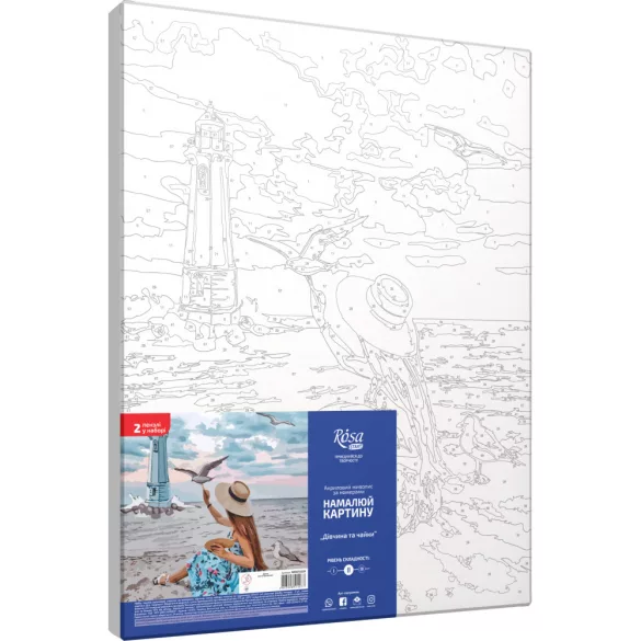 Painting by numbers - Rósa Start painting by numbers 35x45 - Girl and Gulls