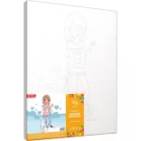 Számozott kifestő készlet vászonra 35x45 cm - Akrilfestékkel, ecsetekkel, felnőtteknek - Barátok