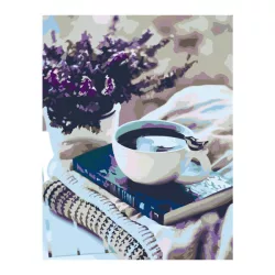   Számozott kifestő készlet vászonra 35x45 cm - Akrilfestékkel, ecsetekkel, felnőtteknek - Csodás reggel