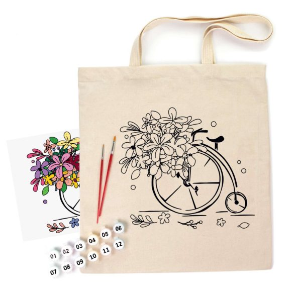 Canvas bag painting set - Rósa Talent Ecobag-Painting - Flower Bicycle