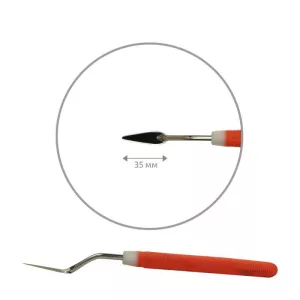 Festőkés gumi nyéllel - ROSA Modern palette knife, orange rubberized handle (teardrop shape, 001)