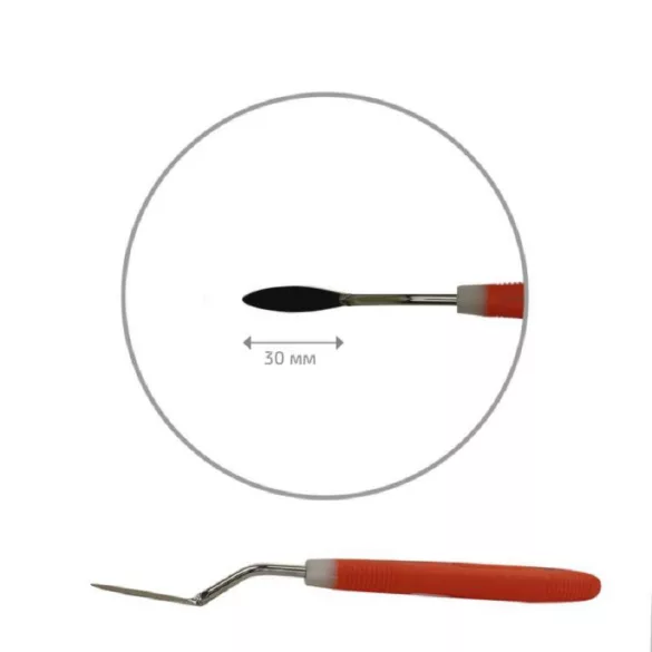 Festőkés gumi nyéllel - ROSA Modern palette knife, orange rubberized handle - fish shape, 019