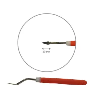 ROSA Modern palette knife, orange rubberized handle - rhombus shape, 037