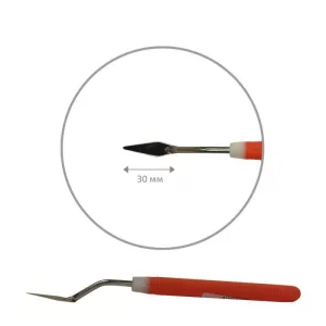 Festőkés gumi nyéllel - ROSA Modern palette knife, orange rubberized handle - rhombus shape, 041