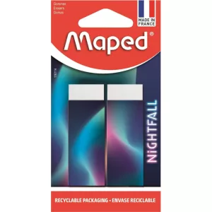 Maped Set of 2 Nightfall Erasers, Dust-Free, PVC and Phthalate Free Erasers
