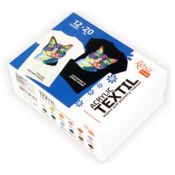Sets of acrylic paints for textile CAT ROSA TALENT 12x20ml