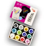 Sets of acrylic paints for textile HEART ROSA TALENT 12x20ml
