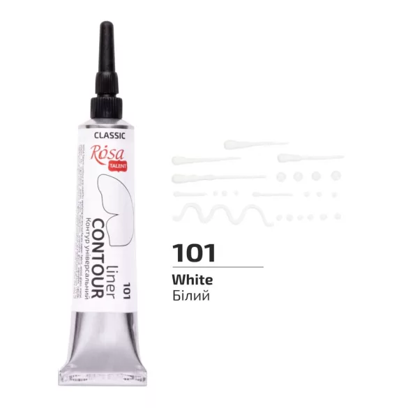 Rósa Talent Contour Liner Acrylic 20ml - Classic (101 White)