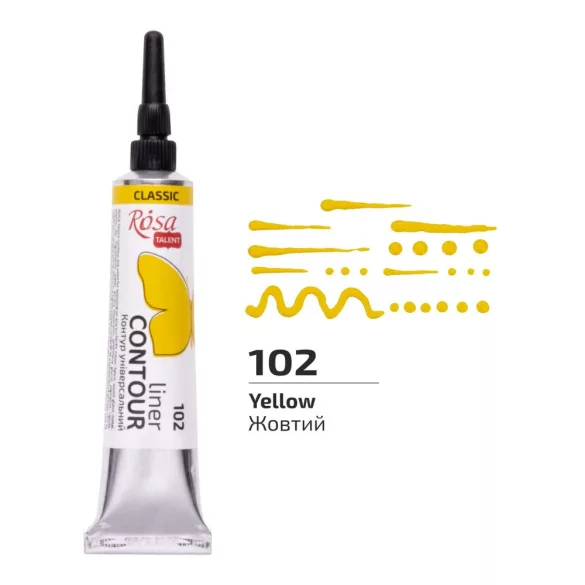 Rósa Talent Contour Liner Acrylic 20ml - Classic - 102 Yellow