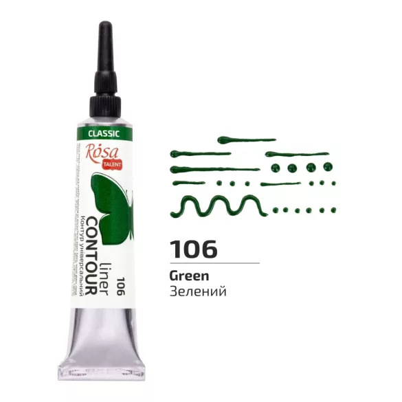 Rósa Talent Contour Liner Acrylic 20ml - Classic - 106 Green