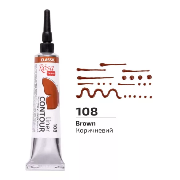 Rósa Talent Contour Liner Acrylic 20ml - Classic - 108 Brown